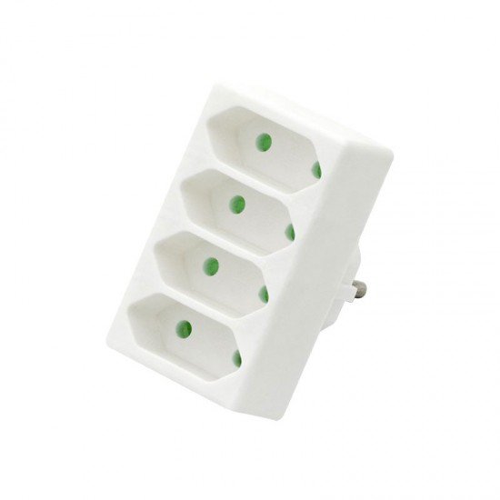 Ταφ 220V R-4 με 4 πρίζες χωρίς γείωση Ταφ 220V R-4 με 4 πρίζες χωρίς γείωση