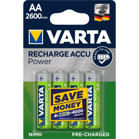 VARTA 05716 2600mAh συσκ.4 101404 RECHARGEABLE Accu Power 4AA VARTA 05716 2600mAh συσκ.4 101404 RECHARGEABLE Accu Power 4AA