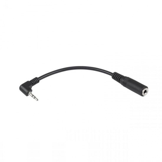 Connector 2.5mm γωνία - 3.5mm M/F σε καλώδιο (μαύρο)
