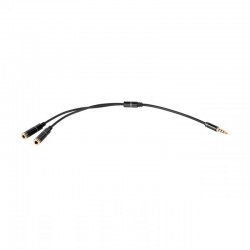 Splitter 3.5mm 4-pin - 2x 3.5mm stereo M/F 20CM