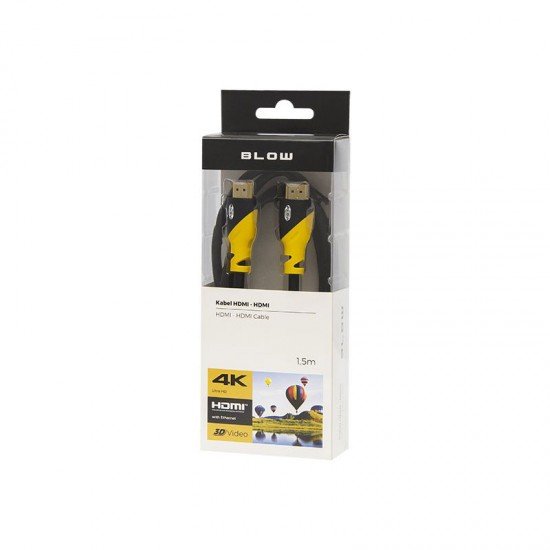 Καλώδιο HDMI - HDMI 1.4 4K 1.5m Κίτρινο BLOW Καλώδιο HDMI - HDMI 1.4 4K 1.5m Κίτρινο BLOW