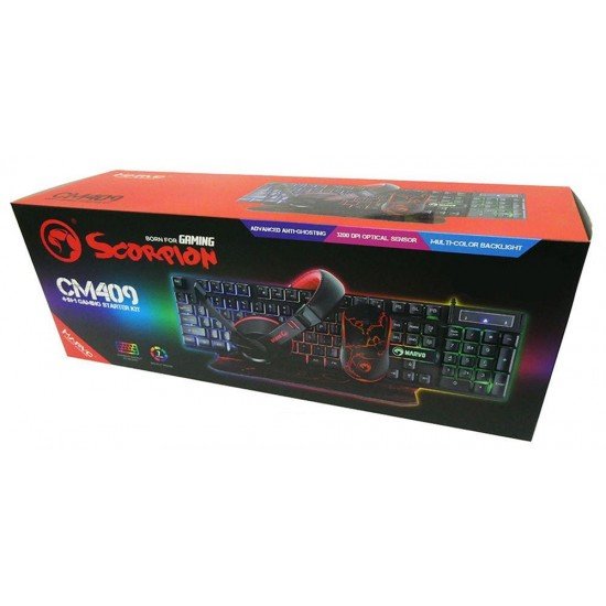 MARVO CM409 GAMING SET, ΠΛΗΚΤΡΟΛΟΓΙΟ + ΠΟΝΤΙΚΙ + MOUSEPAD + ΑΚΟΥΣΤΙΚΑ MARVO CM409 GAMING SET, ΠΛΗΚΤΡΟΛΟΓΙΟ + ΠΟΝΤΙΚΙ + MOUSEPAD + ΑΚΟΥΣΤΙΚΑ