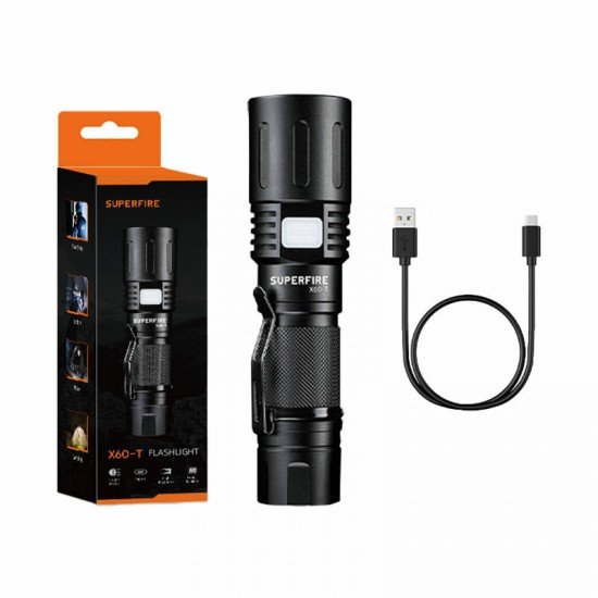 Flashlight Superfire X60-T, 1500lm, USB Flashlight Superfire X60-T, 1500lm, USB