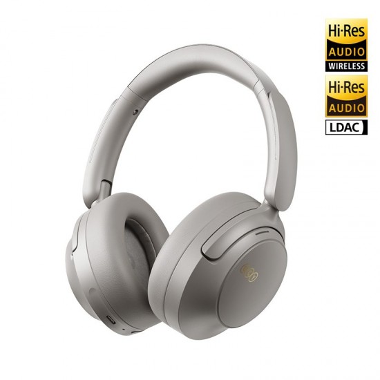 QCY H3S Headphones Grey - Type-C & Bluetooth 6.0 ANC iOS/Android Call Noise Cancelling Headset 102h