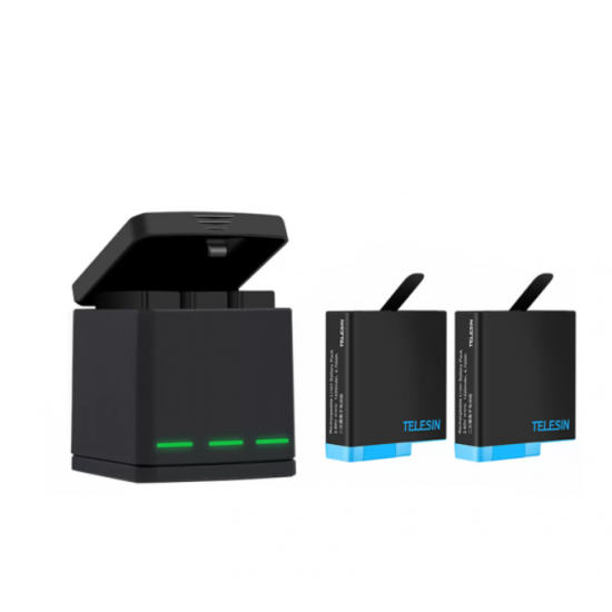 3-slot charger box Telesin for GoPro Hero 8 + 2 batteries (GP-BNC-801) 3-slot charger box Telesin for GoPro Hero 8 + 2 batteries (GP-BNC-801)
