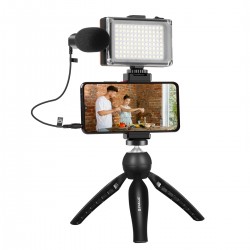 Live broadcast kit Puluz tripod mount + LED lamp + microphone + phone clamp Live broadcast kit Puluz tripod mount + LED lamp + microphone + phone clamp