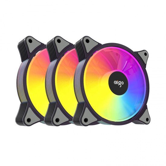 Computer Fan set 3in1 Aigo AR12 ARGB 120x120 (black) Computer Fan set 3in1 Aigo AR12 ARGB 120x120 (black)
