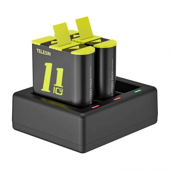 Telesin three-channel charger + 2 batteries for GoPro Hero 9 / 10 / 11 / 12 (GP-BTR-903-B) Telesin three-channel charger + 2 batteries for GoPro Hero 9 / 10 / 11 / 12 (GP-BTR-903-B)