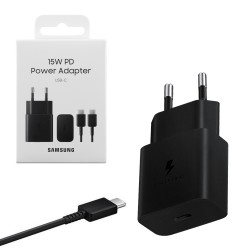 TRAVEL SAMSUNG EP-T1510XBEGEU TYPE C 5V 2A 15W FAST CHARGE+USB DATA TYPE C TO TYPE C BLACK PACKING OR