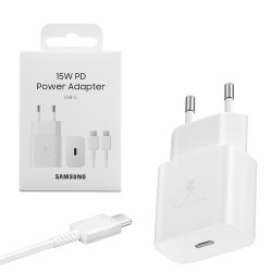 TRAVEL SAMSUNG EP-T1510XWEGEU TYPE C 5V 2A 15W FAST CHARGE+USB DATA TYPE C TO TYPE C WHITE PACKING OR