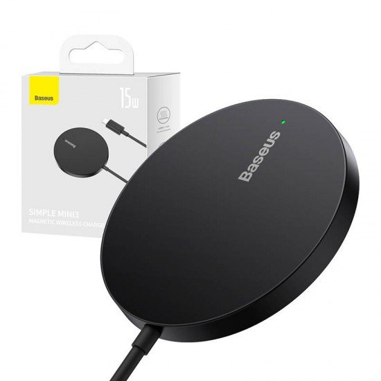 Baseus Μαγνητικός Ασύρματος Φορτιστής Simple Mini3 15W (Μαύρο) Baseus Μαγνητικός Ασύρματος Φορτιστής Simple Mini3 15W (Μαύρο)
