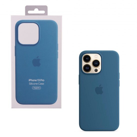 ΘΗΚΗ IPHONE 13 PRO MM2G3ZM/A A2707 SILICONE COVER WITH MAGSAFE BLUE JAY PACKING OR ΘΗΚΗ IPHONE 13 PRO MM2G3ZM/A A2707 SILICONE COVER WITH MAGSAFE BLUE JAY PACKING OR