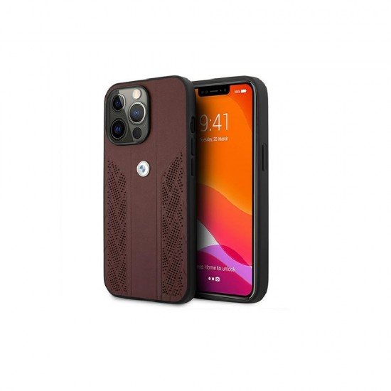 BMW case for iPhone 13 Pro Max 6,7" BMHCP13XRSPPR red hardcase Leather Curve Perforate BMW case for iPhone 13 Pro Max 6,7" BMHCP13XRSPPR red hardcase Leather Curve Perforate
