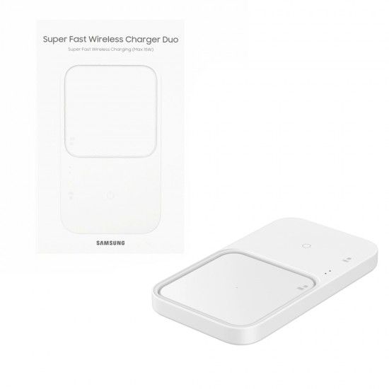 WIRELESS CHARGER DUO SAMSUNG EP-P5400BWEGEU 2 in 1 15W FAST CHARGE QI PAD - ADAPTER WHITE PACKING OR