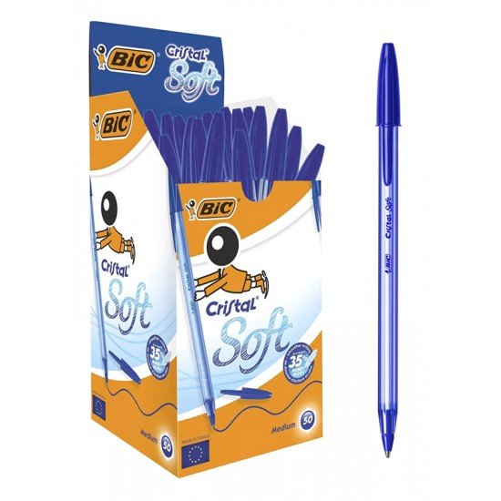 BIC στυλό διαρκείας Cristal Soft με μύτη 1.2mm, μπλε, 50τμχ BIC στυλό διαρκείας Cristal Soft με μύτη 1.2mm, μπλε, 50τμχ