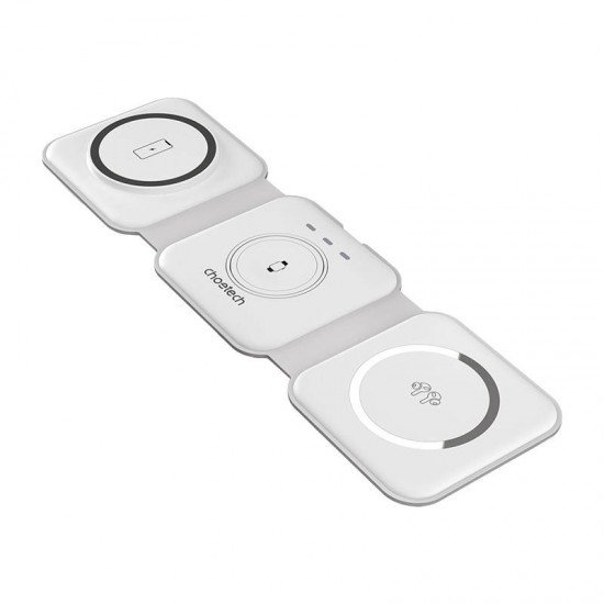 Choetech T588-F 3in1 Magnetic Wireless Charger 15W (white) Choetech T588-F 3in1 Magnetic Wireless Charger 15W (white)