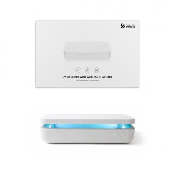 WIRELESS CHARGER WITH UV STERILIZER SAMSUNG GP-TOU020SABWQ ITFIT 10W USB-C TYPE C WHITE PACKING OR WIRELESS CHARGER WITH UV STERILIZER SAMSUNG GP-TOU020SABWQ ITFIT 10W USB-C TYPE C WHITE PACKING OR
