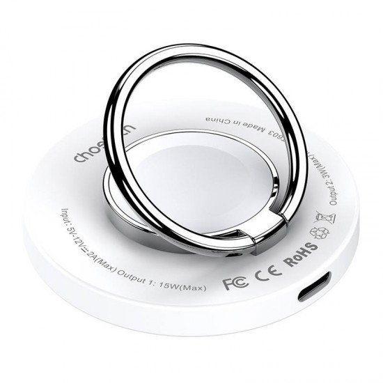 Wireless charger 2-in-1 Choetech T603-F, holder (white) Wireless charger 2-in-1 Choetech T603-F, holder (white)