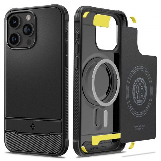 Spigen case Rugged Armor Mag Magsafe for iPhone 15 Pro 6,1" matte black Spigen case Rugged Armor Mag Magsafe for iPhone 15 Pro 6,1" matte black