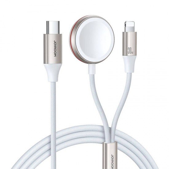 Fast Charging Magnetic Charger 2-in-1 Joyroom S-IW012 30W 1.5m (White) Fast Charging Magnetic Charger 2-in-1 Joyroom S-IW012 30W 1.5m (White)