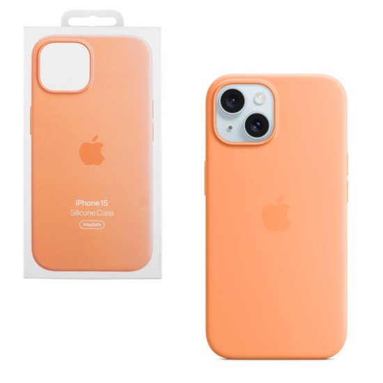 ΘΗΚΗ IPHONE 15 MT0W3ZM/A SILICONE MAGSAFE COVER ORANGE SORBET PACKING OR ΘΗΚΗ IPHONE 15 MT0W3ZM/A SILICONE MAGSAFE COVER ORANGE SORBET PACKING OR