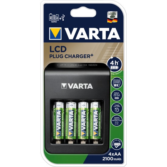 VARTA 57687101441 LCD PLUG CHARGER + 4X56706 VARTA 57687101441 LCD PLUG CHARGER + 4X56706