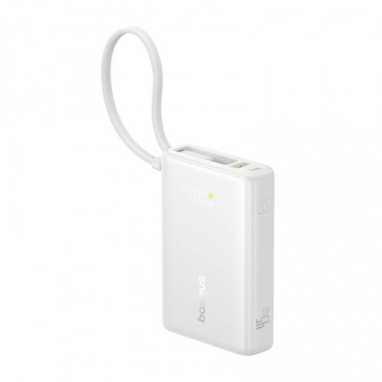 Powerbank Baseus PicoGo Ψηφιακή οθόνη 10000mAh 45W (biały) Powerbank Baseus PicoGo Ψηφιακή οθόνη 10000mAh 45W (biały)
