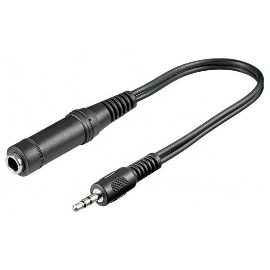 GOOBAY καλώδιο 3.5mm male σε 6.3mm female 50470, 0.2m, μαύρο GOOBAY καλώδιο 3.5mm male σε 6.3mm female 50470, 0.2m, μαύρο