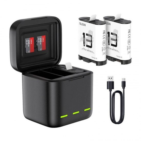 Φορτιστής μπαταρίας τριών καναλιών για GoPro Hero 13 Black Telesin (S0-BCG-10-TGP) Φορτιστής μπαταρίας τριών καναλιών για GoPro Hero 13 Black Telesin (S0-BCG-10-TGP)