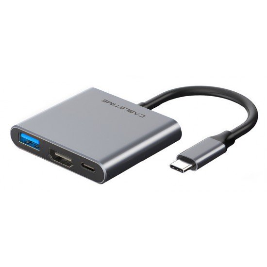 CABLETIME αντάπτορας USB-C σε HDMI + USB3.0 + USB-C PD C160, 0.15m, γκρι CABLETIME αντάπτορας USB-C σε HDMI + USB3.0 + USB-C PD C160, 0.15m, γκρι