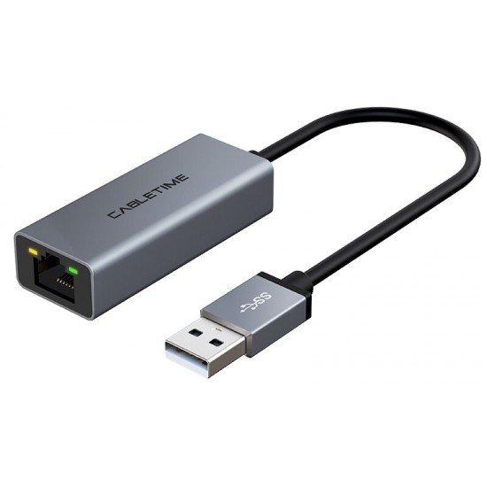 CABLETIME αντάπτορας USB 2.0 σε RJ45 AML100, 100Mbps, 0.15m, γκρι CABLETIME αντάπτορας USB 2.0 σε RJ45 AML100, 100Mbps, 0.15m, γκρι