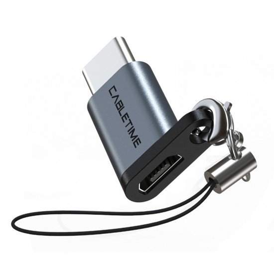 CABLETIME αντάπτορας USB-C σε USB 2.0 Micro B CMBF, 0.1m, γκρι CABLETIME αντάπτορας USB-C σε USB 2.0 Micro B CMBF, 0.1m, γκρι