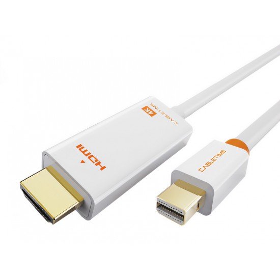 CABLETIME καλώδιο Mini DisplayPort σε HDMI AV588, 4K/30HZ, 1.8m, λευκό CABLETIME καλώδιο Mini DisplayPort σε HDMI AV588, 4K/30HZ, 1.8m, λευκό