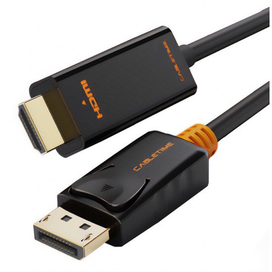 CABLETIME καλώδιο DisplayPort σε HDMI CT-AV585, 1080p/60Hz, 1m, μαύρο CABLETIME καλώδιο DisplayPort σε HDMI CT-AV585, 1080p/60Hz, 1m, μαύρο