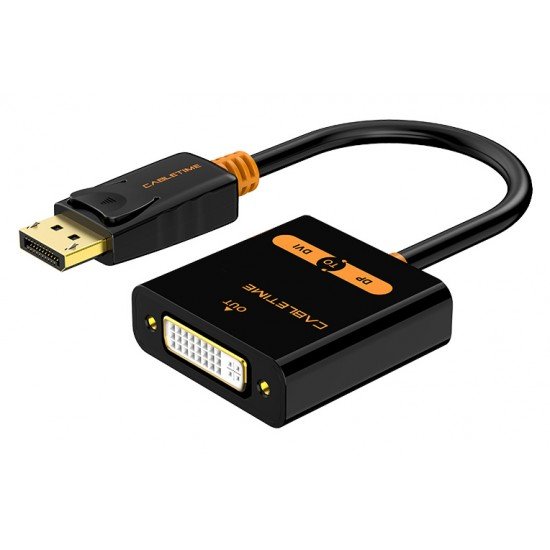 CABLETIME καλώδιο DisplayPort σε DVI AV586, 1080p, 0.2m, μαύρο CABLETIME καλώδιο DisplayPort σε DVI AV586, 1080p, 0.2m, μαύρο
