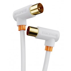 CABLETIME καλώδιο κεραίας CT-AV101, γωνιακό, 75 Ohm, 3m, λευκό CABLETIME καλώδιο κεραίας CT-AV101, γωνιακό, 75 Ohm, 3m, λευκό