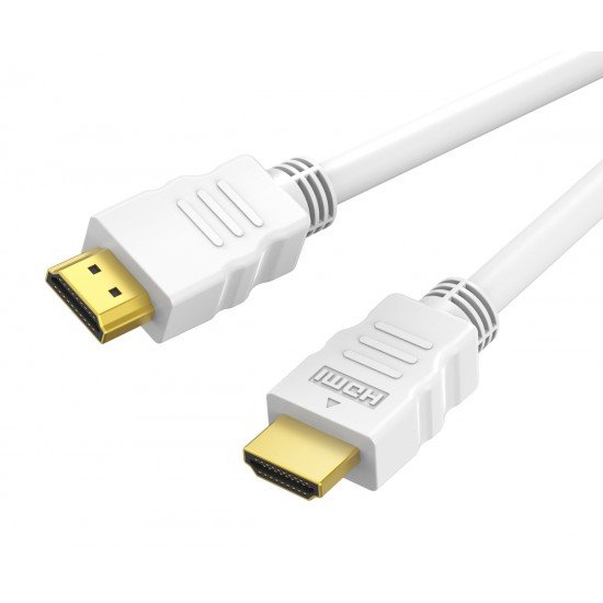 CABLETIME καλώδιο HDMI CT-HE19G με Ethernet, 4K/60Hz, 18 Gbps, 2m, λευκό CABLETIME καλώδιο HDMI CT-HE19G με Ethernet, 4K/60Hz, 18 Gbps, 2m, λευκό