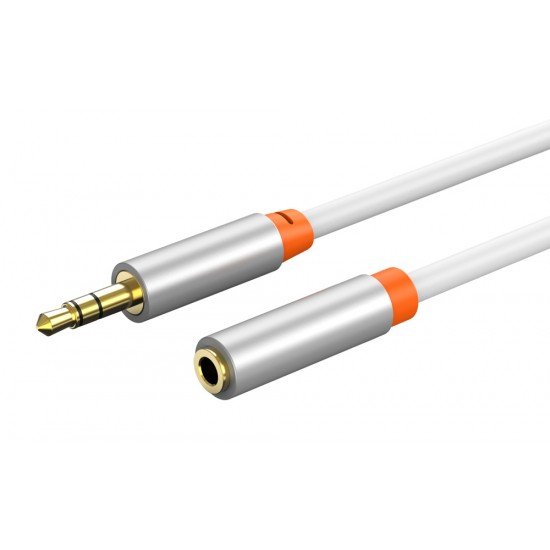 CABLETIME καλώδιο προέκτασης ήχου 3.5mm CT-AV311-P12G, gold plated, 1.5m, λευκό CABLETIME καλώδιο προέκτασης ήχου 3.5mm CT-AV311-P12G, gold plated, 1.5m, λευκό