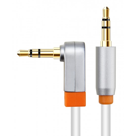 CABLETIME καλώδιο ήχου 3.5mm CT-AV311-P11RG, γωνιακό, gold plated, 3m, λευκό