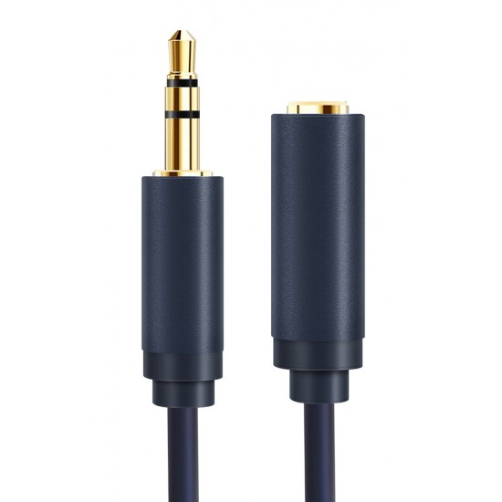 CABLETIME καλώδιο προέκτασης ήχου 3.5mm CT-AV302-H11G, gold plated, 1.5m, μπλε