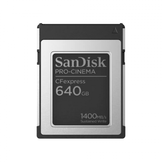 SanDisk PRO-CINEMA CFexpress Type B Card 640GB, 1700MB/s Read, 1500MB/s Write, 1400MB/s min sustain