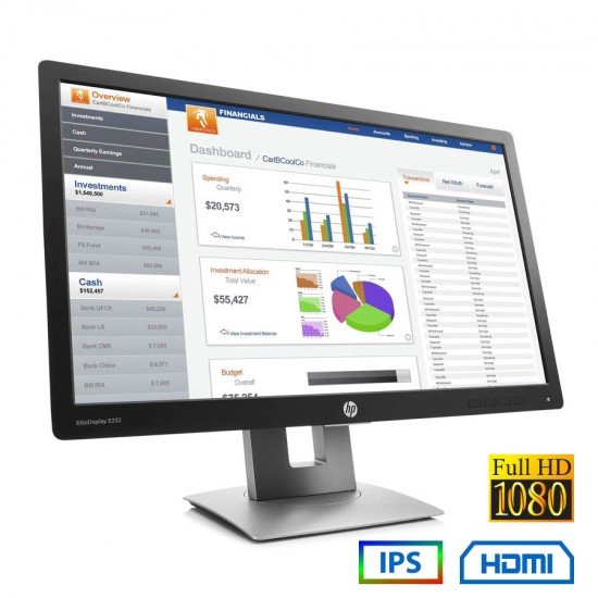 Used Monitor E232 IPS LED/HP/23\\"FHD/1920x1080/Wide/Black/D-SUB & DP & HDMI & USB HUB Used Monitor E232 IPS LED/HP/23\\"FHD/1920x1080/Wide/Black/D-SUB & DP & HDMI & USB HUB