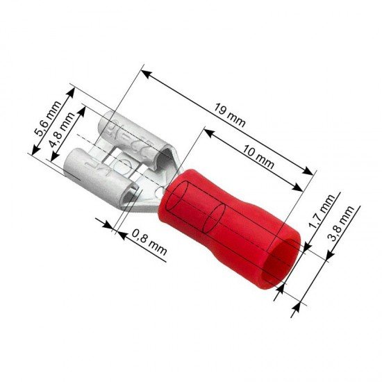 Ακροδέκτες με Μόνωση Θηλυκοί 4.8mm 100τμχ