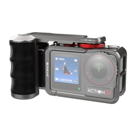 Μεταλλική προστατευτική θήκη με λαβή Puluz για DJI Osmo Action 5 Pro / Action 4 / Action 3 Μεταλλική προστατευτική θήκη με λαβή Puluz για DJI Osmo Action 5 Pro / Action 4 / Action 3