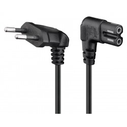 GOOBAY καλώδιο τροφοδοσίας Euro 56588, γωνιακό, 2x0.75 mm², 0.5m, μαύρο GOOBAY καλώδιο τροφοδοσίας Euro 56588, γωνιακό, 2x0.75 mm², 0.5m, μαύρο