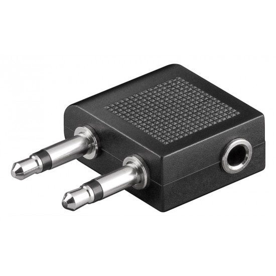 GOOBAY αντάπτορας 2x 3.5mm 2-pin σε 3.5 mm 3-pin 61004, μαύρο GOOBAY αντάπτορας 2x 3.5mm 2-pin σε 3.5 mm 3-pin 61004, μαύρο