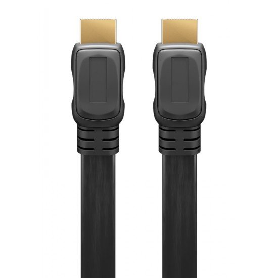 GOOBAY καλώδιο HDMI 2.0 με Ethernet 61279, flat, 18Gbit/s, 4K, 2m, μαύρο