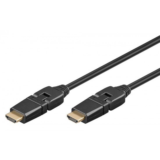 GOOBAY καλώδιο HDMI 61289, Ethernet, 360° βύσμα, 4K, 18Gbit/s, 3m, μαύρο GOOBAY καλώδιο HDMI 61289, Ethernet, 360° βύσμα, 4K, 18Gbit/s, 3m, μαύρο