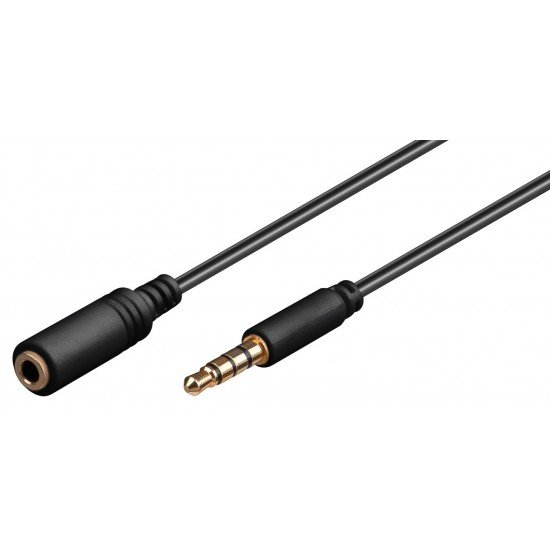 GOOBAY προέκταση καλωδίου ήχου 3.5mm 62480, 4 pin stereo, CU, 3m, μαύρο GOOBAY προέκταση καλωδίου ήχου 3.5mm 62480, 4 pin stereo, CU, 3m, μαύρο