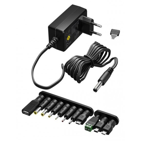 GOOBAY επιτοίχιος φορτιστής 64569, 3V-12V, 18W/1.5A, 12 tips GOOBAY επιτοίχιος φορτιστής 64569, 3V-12V, 18W/1.5A, 12 tips